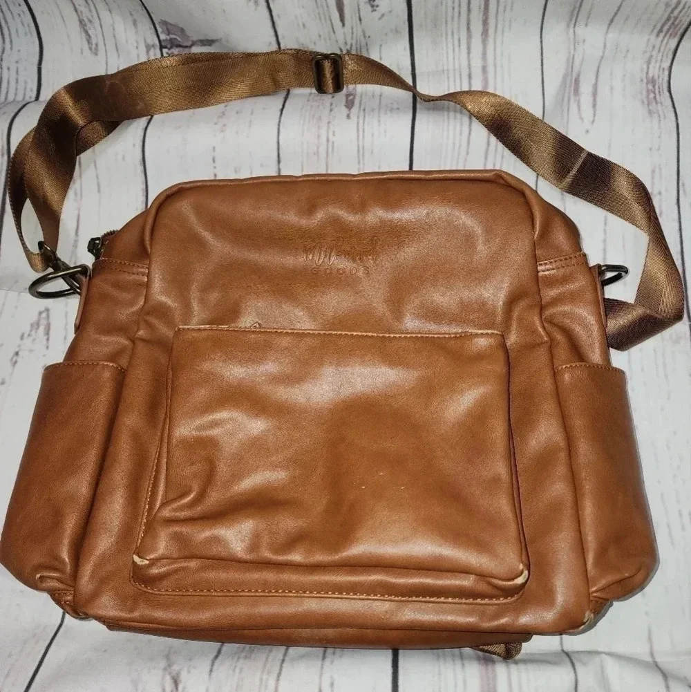Milkmaid Goods Brooklyn Backpack in Cognac with Hattie Interior